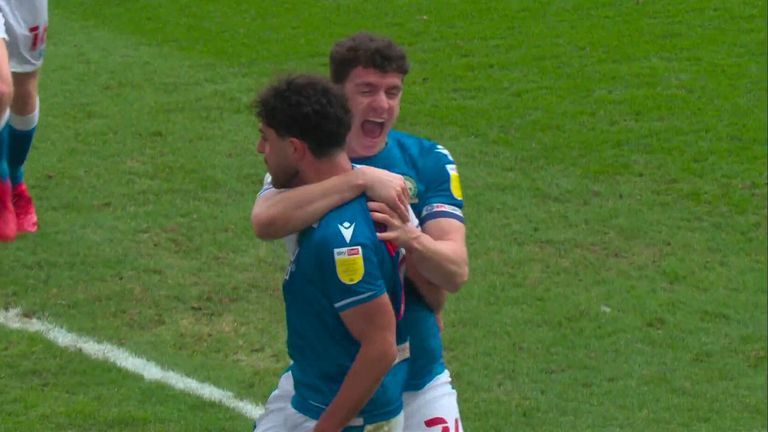 Reda Khadra hits a stunning free-kick to end Blackburn&#39;s scoring drought and take the lead against QPR.