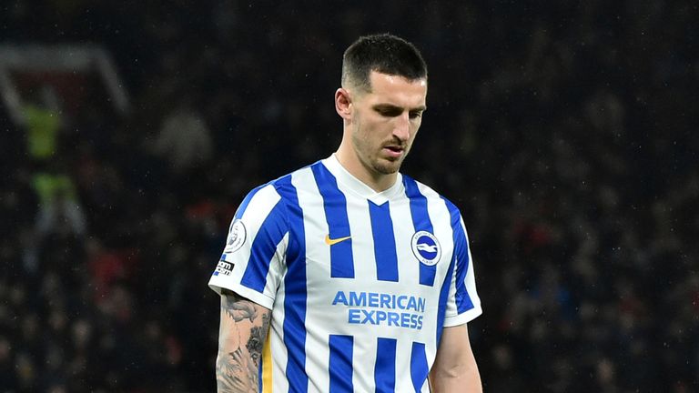 Lewis Dunk was sent off after VAR review