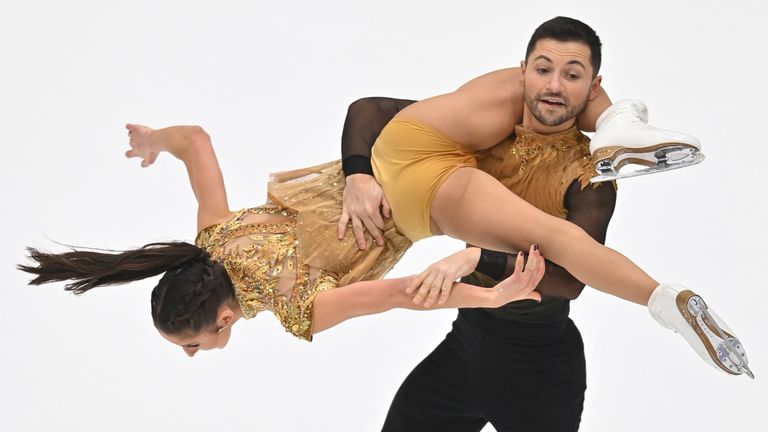The duo's athleticism and innovation are hallmarks of their free dance routine to songs from Disney's The Lion King...