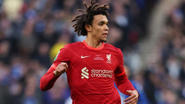 Trent Alexander-Arnold en action pour Liverpool à Wembley