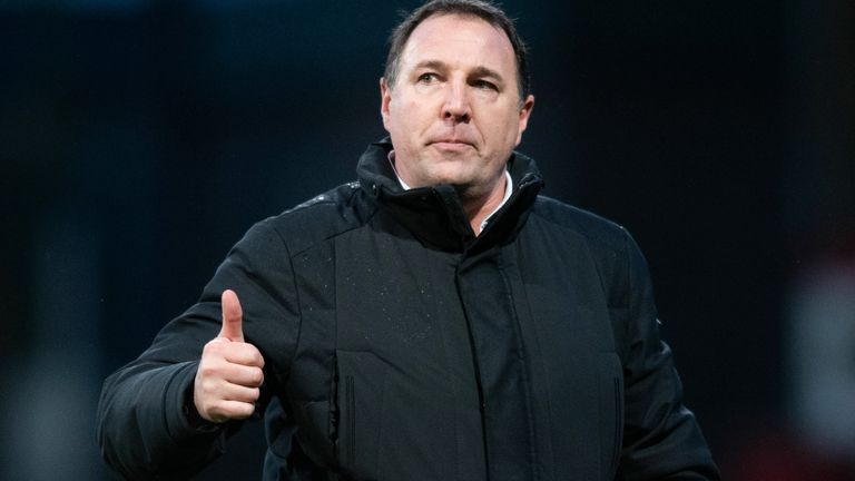 DUNDEE, SCOTLAND - FEBRUARY 05: Ross County manager Malky Mackay at full time during a cinch Premiership match between Dundee and Ross County the Kilmac Stadium at Dens Park, on February 05, 2022, in Dundee, Scotland.  (Photo by Mark Scates / SNS Group)