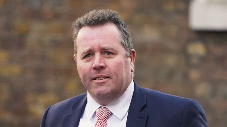 Chief Whip Mark Spencer in Downing Street, Westminster, before the Prime Minister&#39;s statement to MPs on the Sue Gray report after she provided an update on her investigations earlier today. Picture date: Monday January 31, 2022.