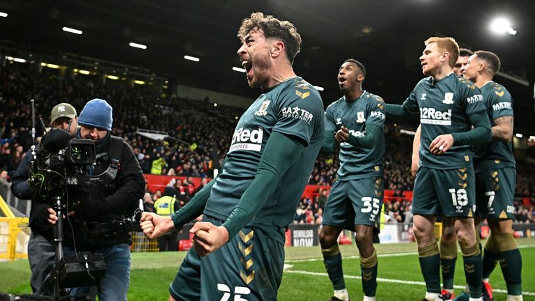 Matt Crooks celebrates Middlesbrough's controversial equaliser