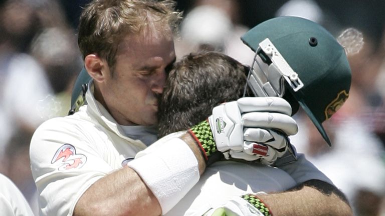 Hayden (left) opened the batting for Australia alongside Langer for many years in Tests 