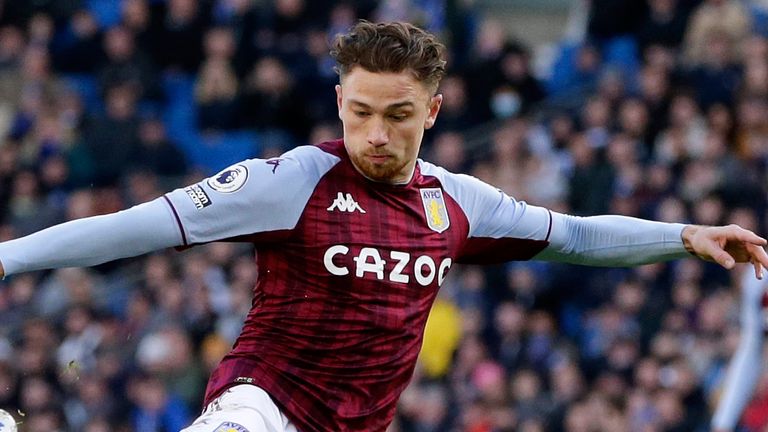 Matty Cash opens the scoring for Aston Villa at Brighton