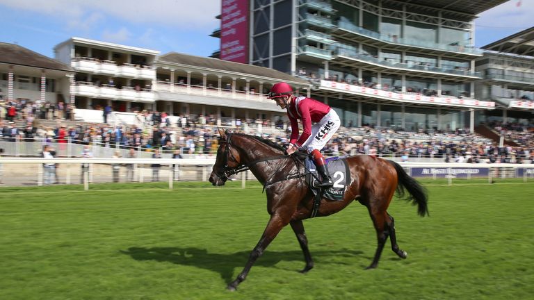 Mishriff and David Egan in the Juddmonte International Stakes at York