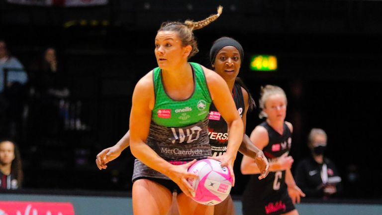 Nia Jones in action for Celtic Dragons (Image credit: Ben Lumley)