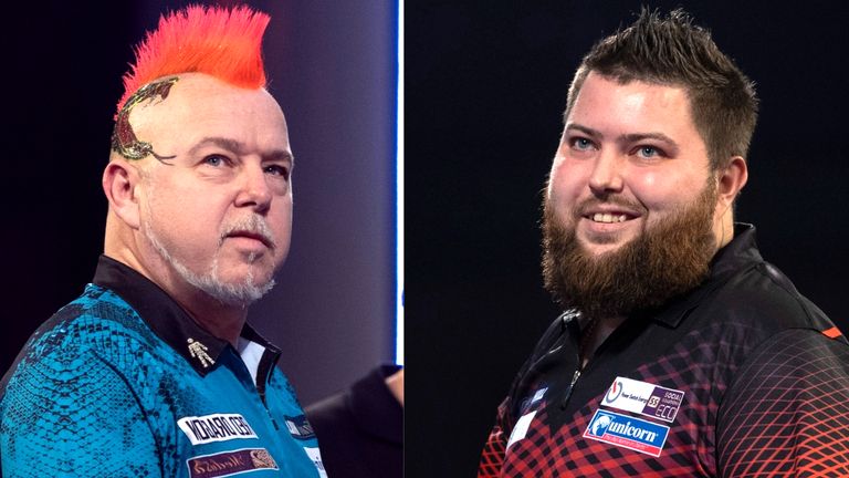 Michael Smith faces Peter Wright in the opening quarter-final of Premier League Darts Night 9 in Leeds