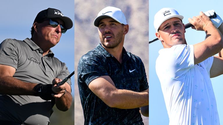 Phil Mickelson, Brooks Koepka and Bryson DeChambeau