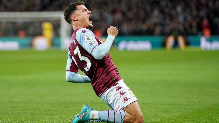 Philippe Coutinho celebrates his equaliser