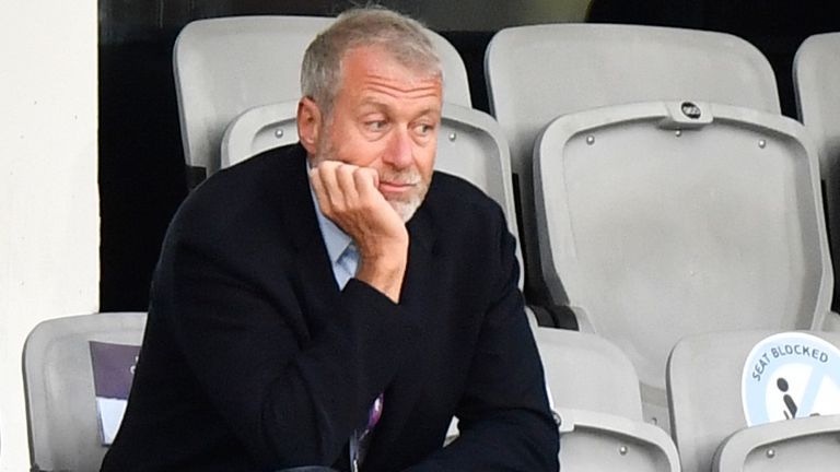 Roman Abramovich watching the Women&#39;s Champions League final in May 2021