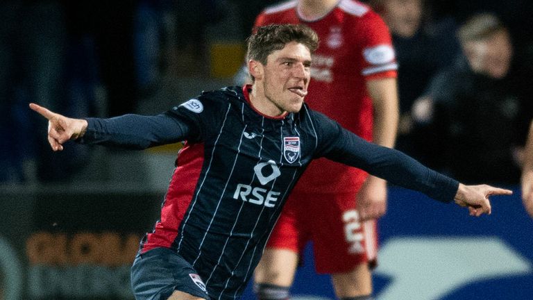 Ross County's Ross Callachan celebrates equalising