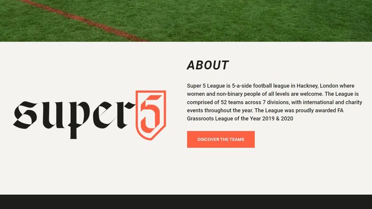 Super 5 League website screengrab (super5league.com)