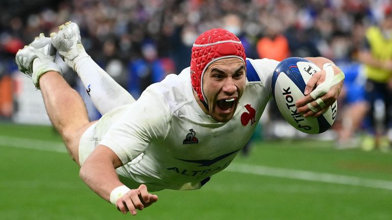 France wing Gabin Villiere scored a first Six Nations hat-trick by a Les Bleus player since 2008