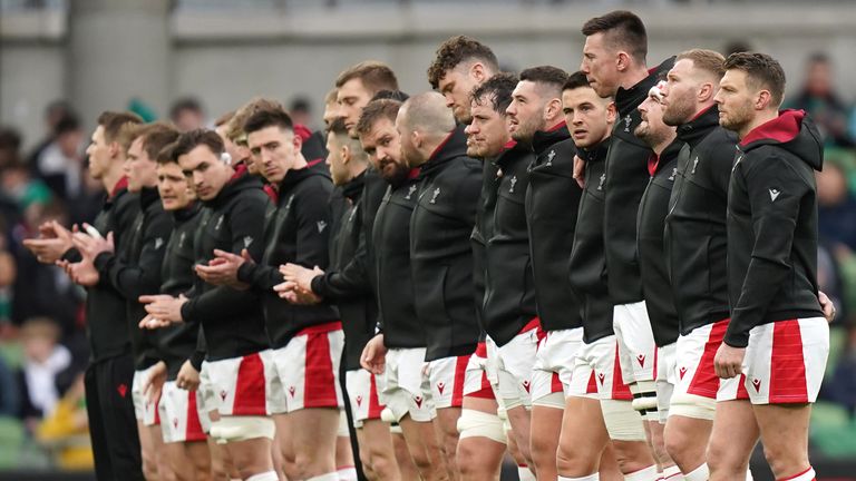 Wales team before Six Nations game against Ireland