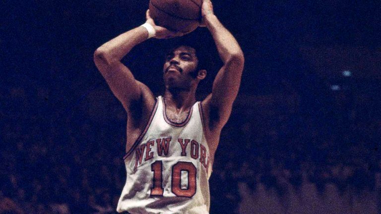 The legendary Walt Frazier in action for the New York Knicks in 1969