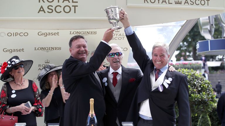 Wesley Ward (right) had his 12 Royal Ascot trophies stolen from his Kentucky home.