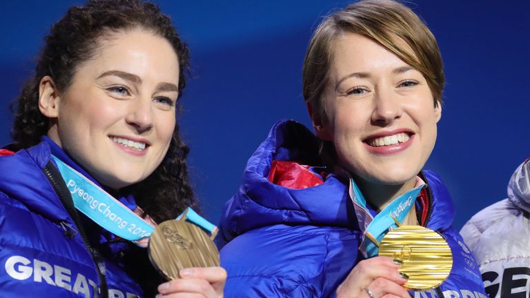 Team GB duo Laura Deas (left) and Lizzie Yarnold won medals in the skeleton at Pyeongchang 2018 (AP)