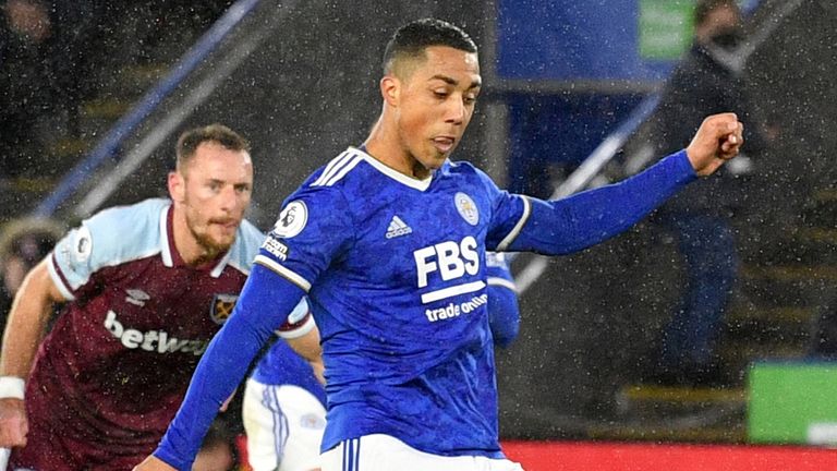 Youri Tielemans equalises from the penalty spot for Leicester against West Ham
