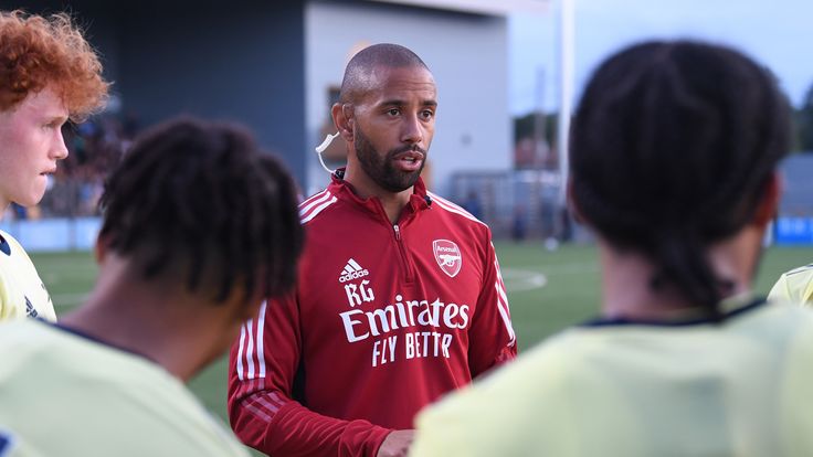 England U18 coach Ryan Garry during his time with Arsenal