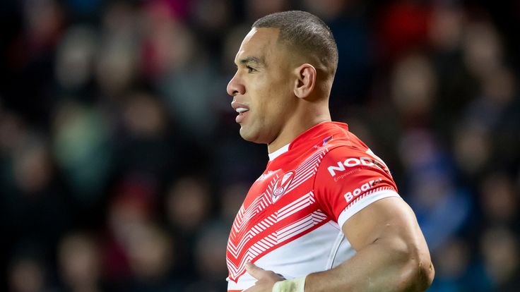 Picture by Allan McKenzie/SWpix.com - 10/02/2022 - Rugby League - Betfred Super League Round 1 - St Helens v Catalans Dragons - The Totally Wicked Stadium, St Helens, England - Will Hopoate.