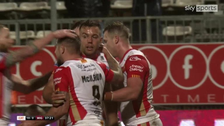 Highlights of the Betfred Super League match between Catalan Dragons and Wigan Warriors