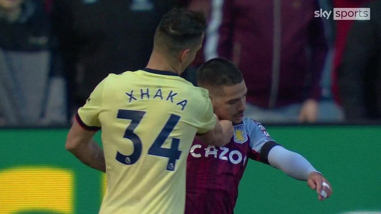 Xhaka against Aston Villa 