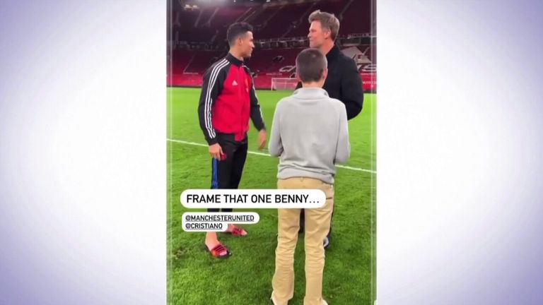 Did Tom Brady let slip his intention not to retire to Cristiano Ronaldo on the Old Trafford pitch?