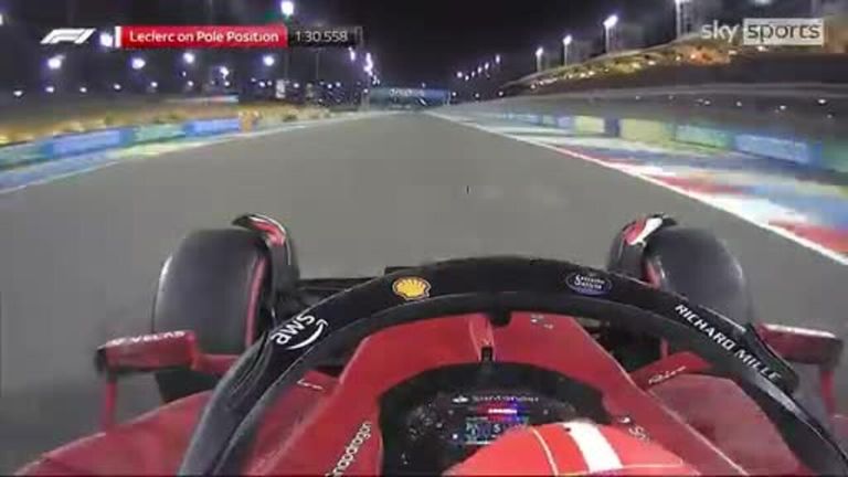 Ride onboard with Charles Leclerc as the Ferrari driver secures pole in the season opener in Bahrain