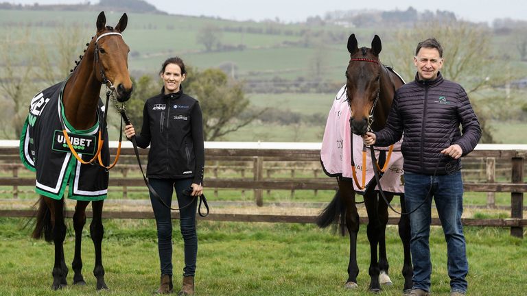 Rachael Blackmore with Champion Hurdle winner Honeysuckle (left) and Henry de Bromhead with Gold Cup winner A Plus Tard