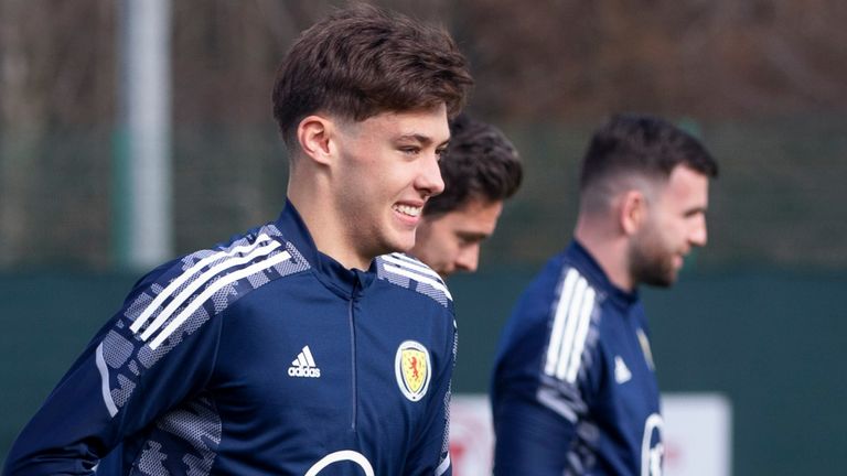 Aaron Hickey's been included in the Scotland squad for the first time.