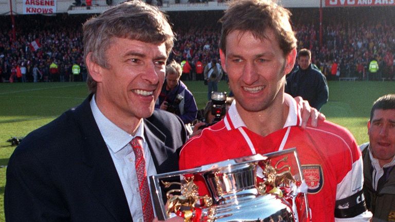 Tony Adams won two Premier League titles with Arsenal
