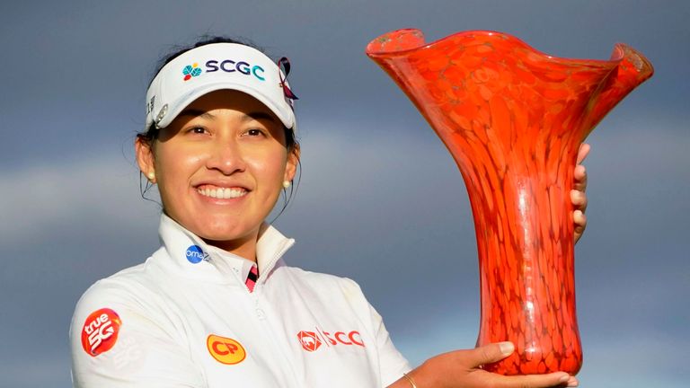 Atthaya Thitikul celebrated a breakthrough LPGA Tour title in California