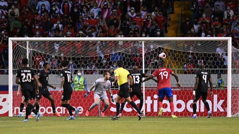 Costa Rica's Celso Borges scores against Canada