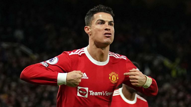 Cristiano Ronaldo celebrates after heading the winner against Spurs