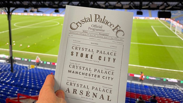Crystal Palace matchday programme against Stoke