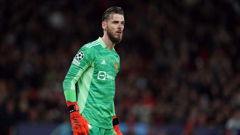 Manchester United goalkeeper David de Gea during the UEFA Champions League, Group F match at Old Trafford, Manchester. Picture date: Wednesday September 29, 2021.