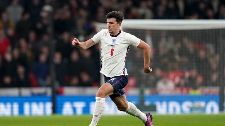 England's Harry Maguire during the international friendly match at Wembley Stadium, London.