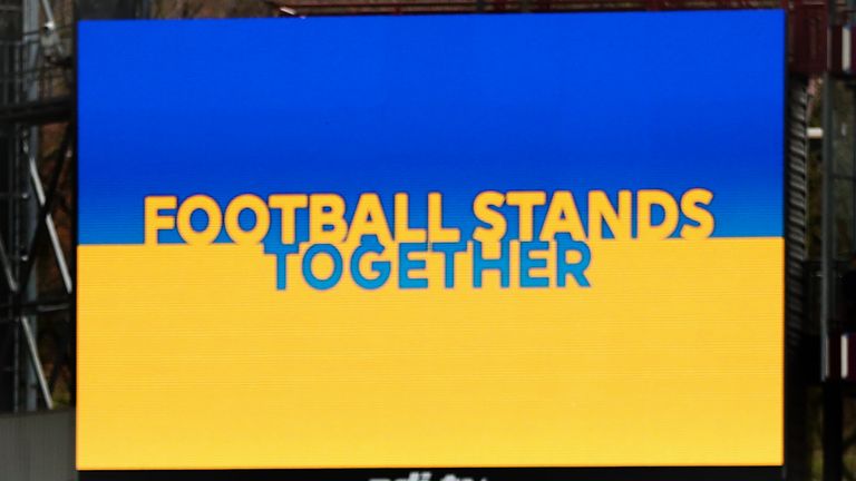 Football Stands Together - Ukraine support sign