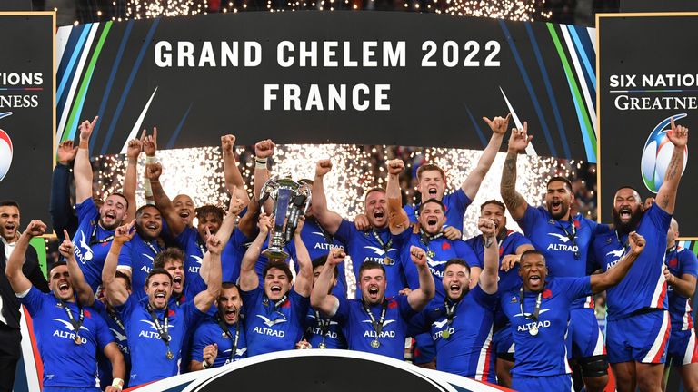 France celebrate winning the Six Nations