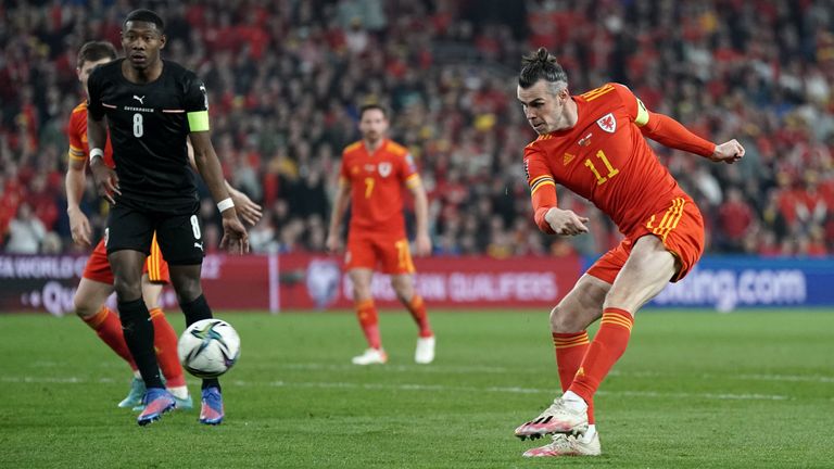 Gareth Bale scores Wales' second goal against Austria