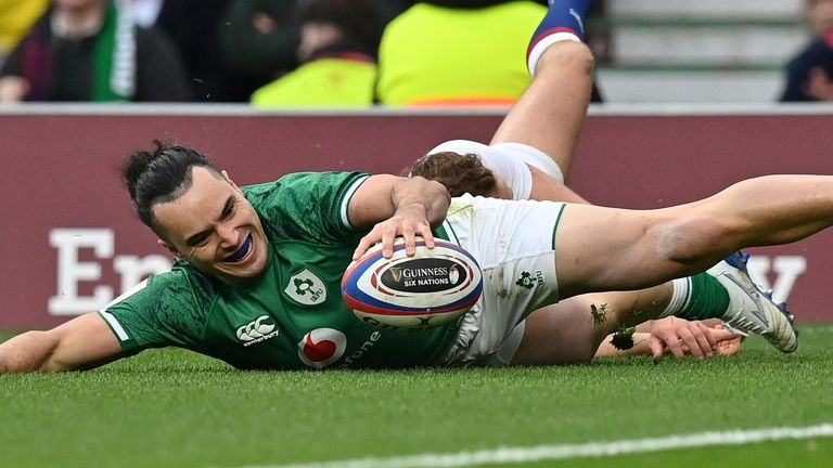 James Lowe scored Ireland's opening try early after sprinting down the left 