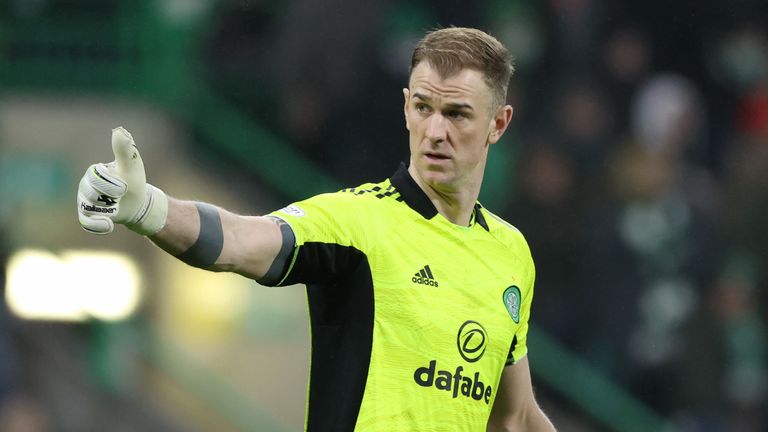 GLASGOW, SCOTLAND - FEBRUARY 02: Celtic's Joe Hart during a cinch Premiership match between Celtic and Rangers at Celtic Park, on February 02, 2022, in Glasgow, Scotland. (Photo by Craig Williamson / SNS Group)