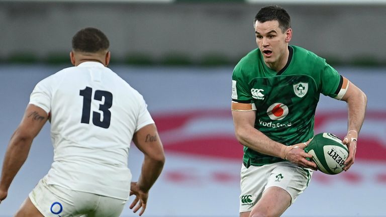 20 March 2021; Jonathan Sexton of Ireland during the Guinness Six Nations Rugby Championship match between Ireland and England at the Aviva Stadium in Dublin. Photo by Ramsey Cardy/Sportsfile