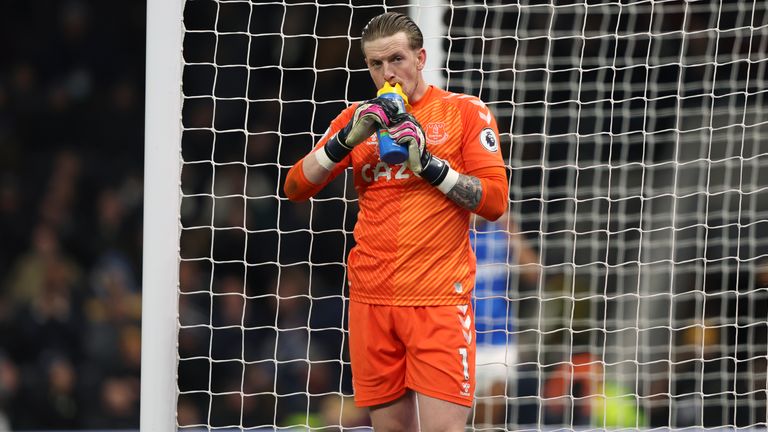 Jordan Pickford was making his 200th Premier League appearance