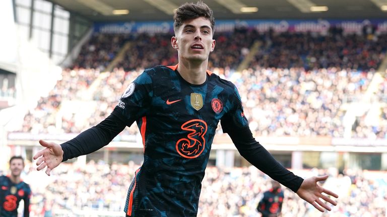 Chelsea's Kai Havertz celebrates scoring their side's second goal of the game