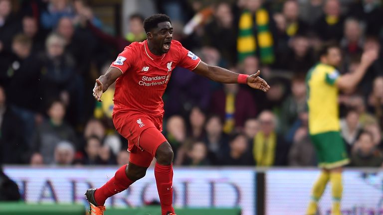 Liverpool&#39;s Kolo Toure celebrates their winning goal against Norwich in January 2016