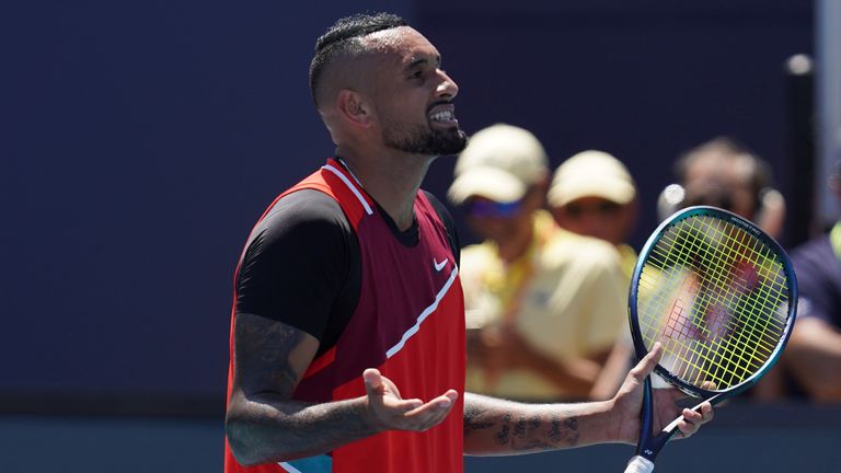 Nick Kyrgios crashed out at the fourth round to Jannik Sinner, after picking up a game penalty 