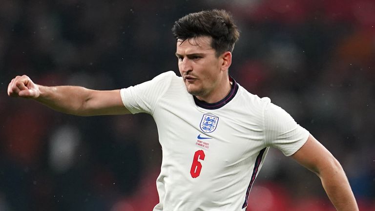 England&#39;s Harry Maguire during the international friendly match at Wembley Stadium, London. Picture date: Tuesday March 29, 2022.