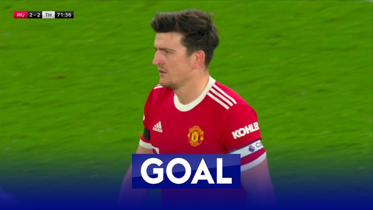 Harry Maguire scores an own goal as Spurs level the game against Man Utd